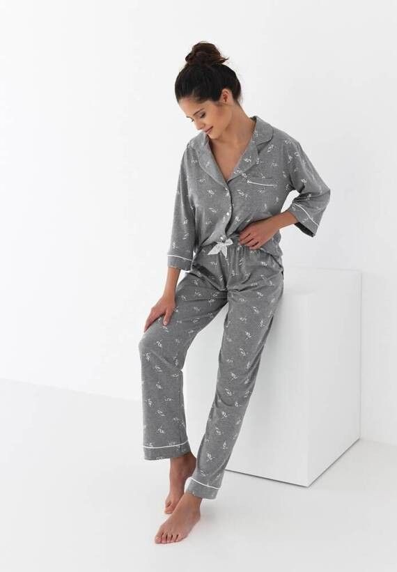 Pijama Dora din bumbac cu model pasari