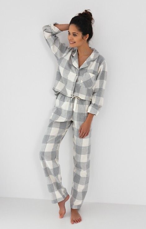 Pijama Evie din Bumbac cu Model Carouri