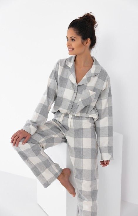 Pijama Evie din Bumbac cu Model Carouri