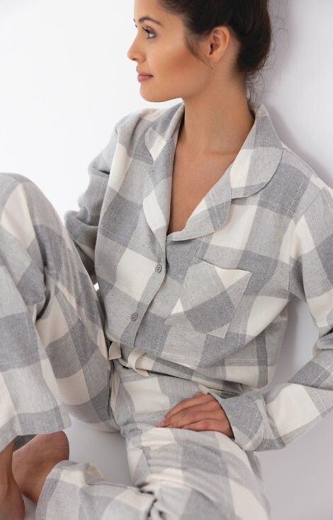 Pijama Evie din Bumbac cu Model Carouri