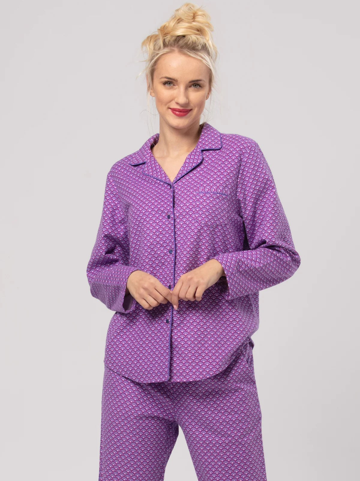 Pijama damă bumbac flanel LNS 529, confortabilă
