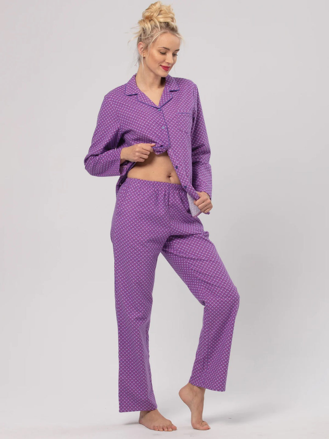 Pijama damă bumbac flanel LNS 529, confortabilă