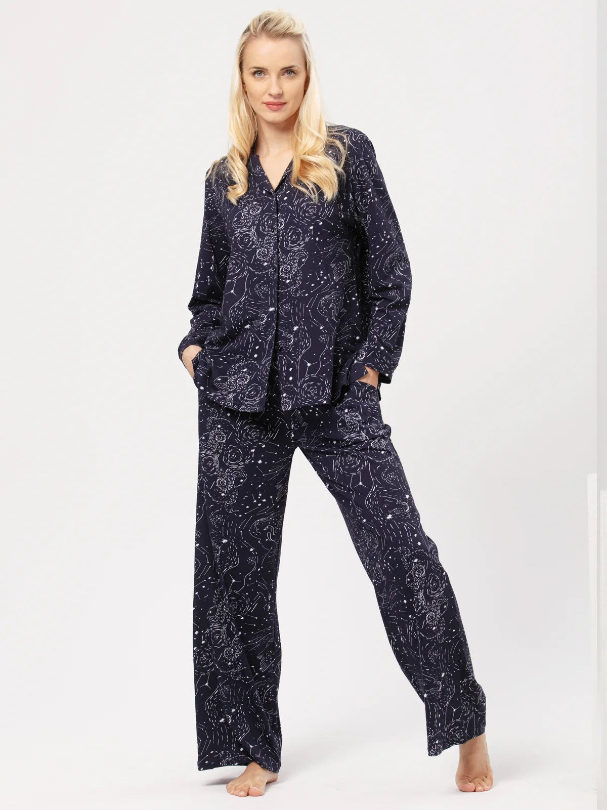 Pijama LNS 911 cu bluza si pantalon din bumbac