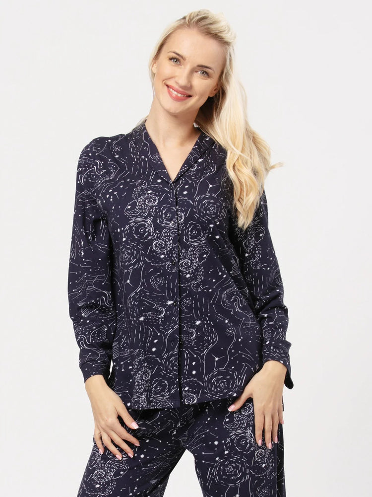 Pijama LNS 911 cu bluza si pantalon din bumbac