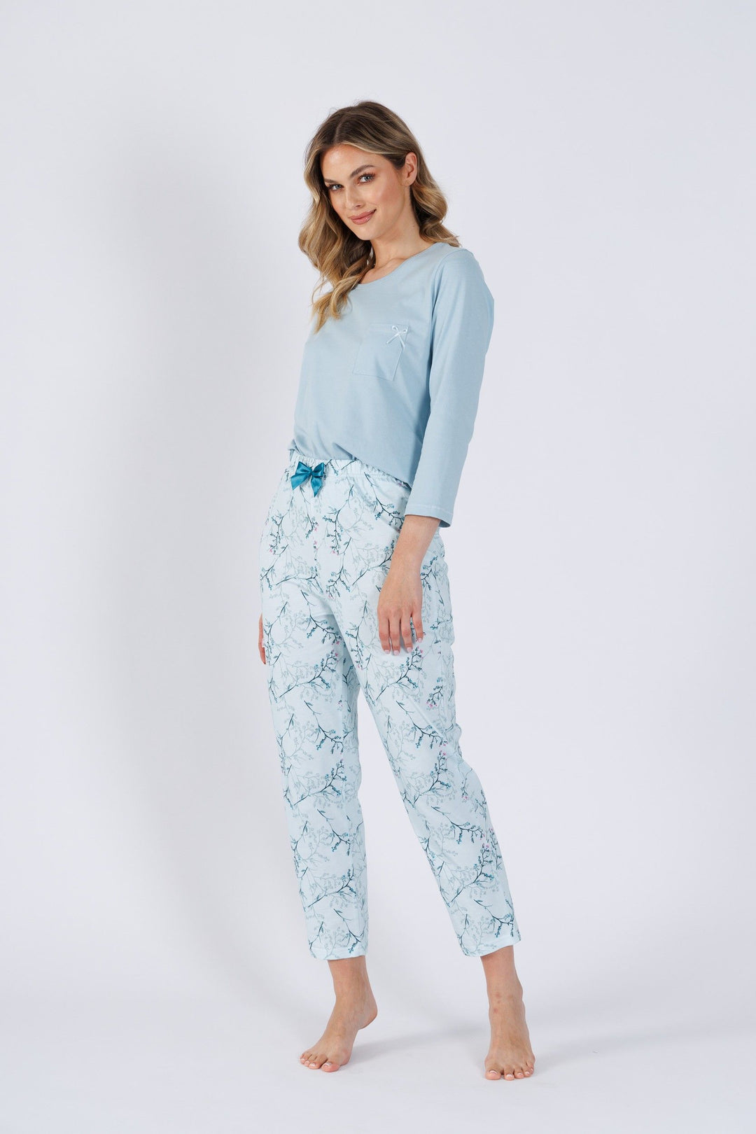 Set pijama din bumbac Zaida cu bluza si pantalon