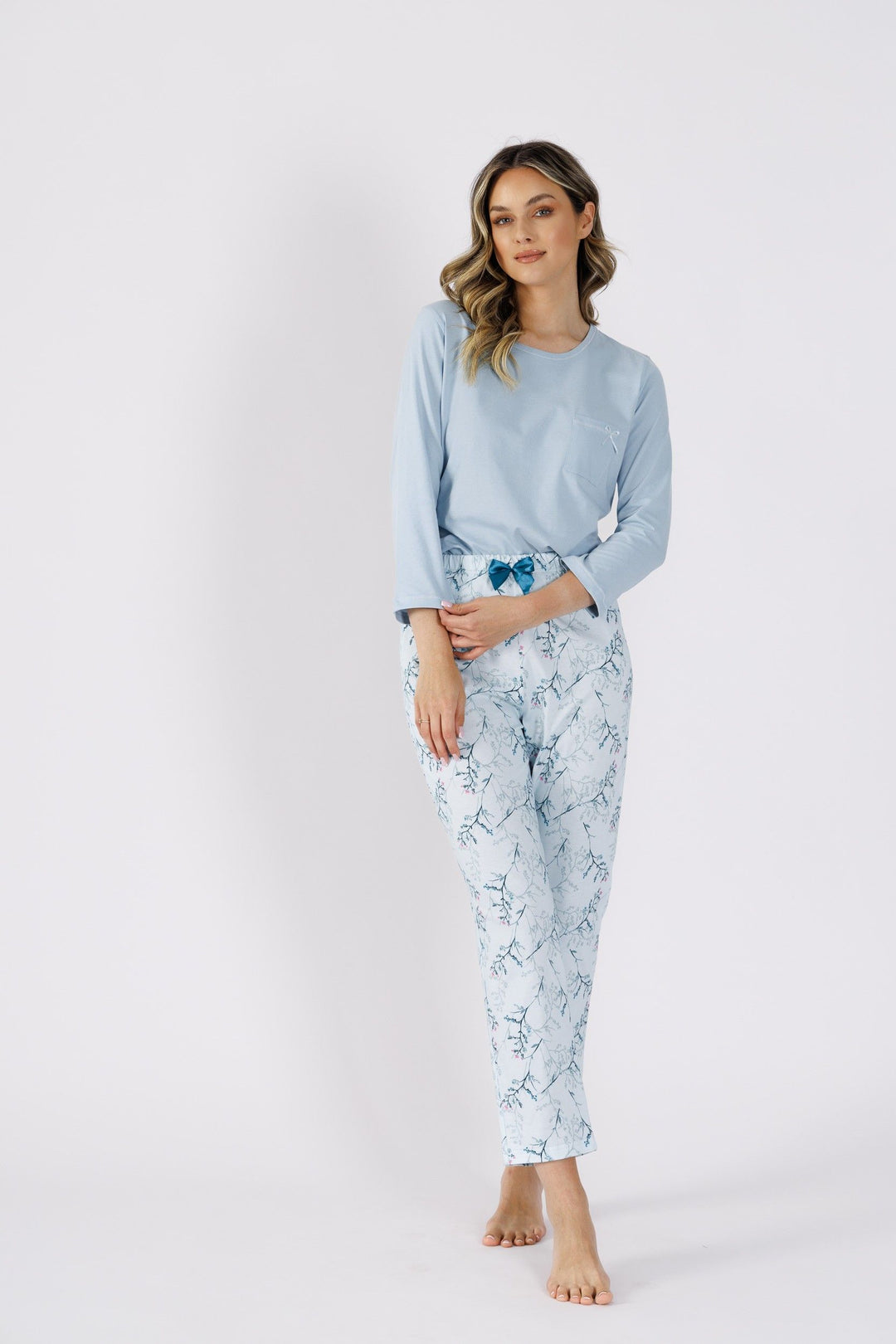 Set pijama din bumbac Zaida cu bluza si pantalon