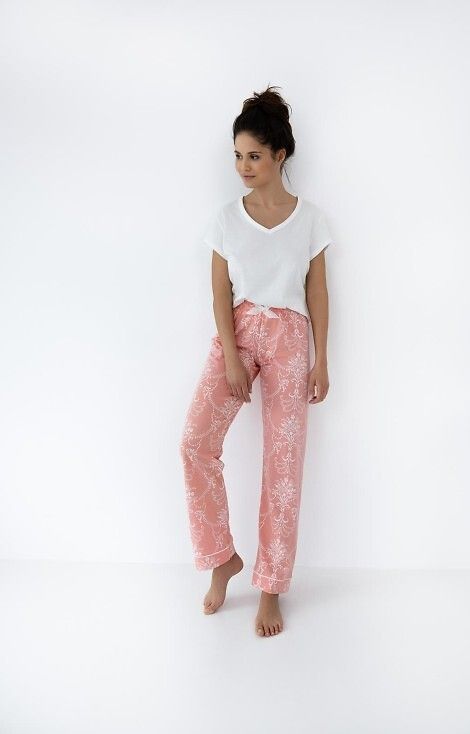 Pijama Kalina - Bluza V si pantaloni floral