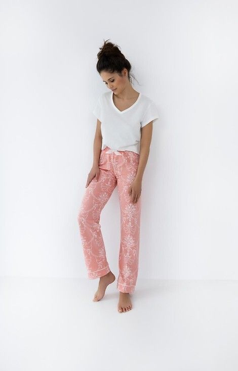 Pijama Kalina - Bluza V si pantaloni floral