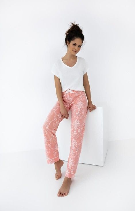 Pijama Kalina - Bluza V si pantaloni floral