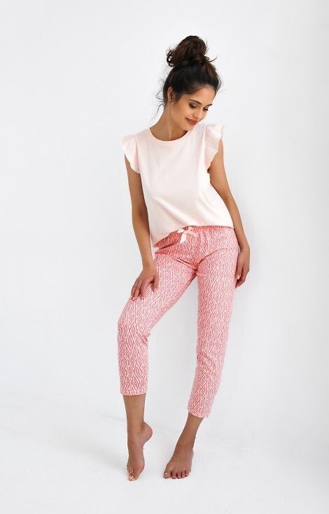 Pijama Elena - Bluza Volanată și Pantaloni Lungime Integrală