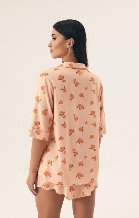 Pijama Naranja damă cu print portocale