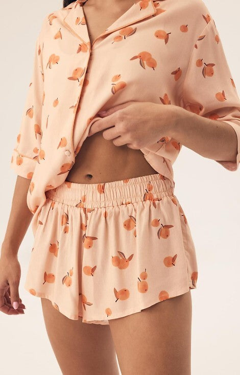 Pijama Naranja damă cu print portocale