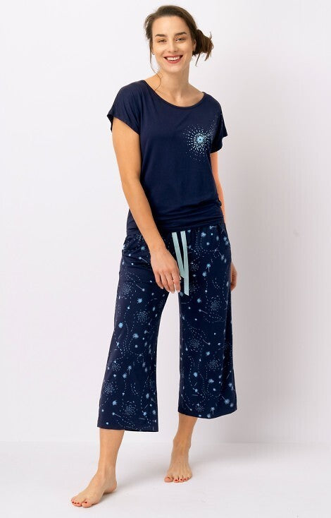 Pijama Dama LNS764 din Viscoză cu Design Elegant