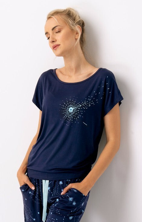 Pijama Dama LNS764 din Viscoză cu Design Elegant