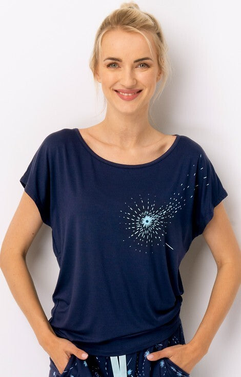 Pijama Dama LNS764 din Viscoză cu Design Elegant