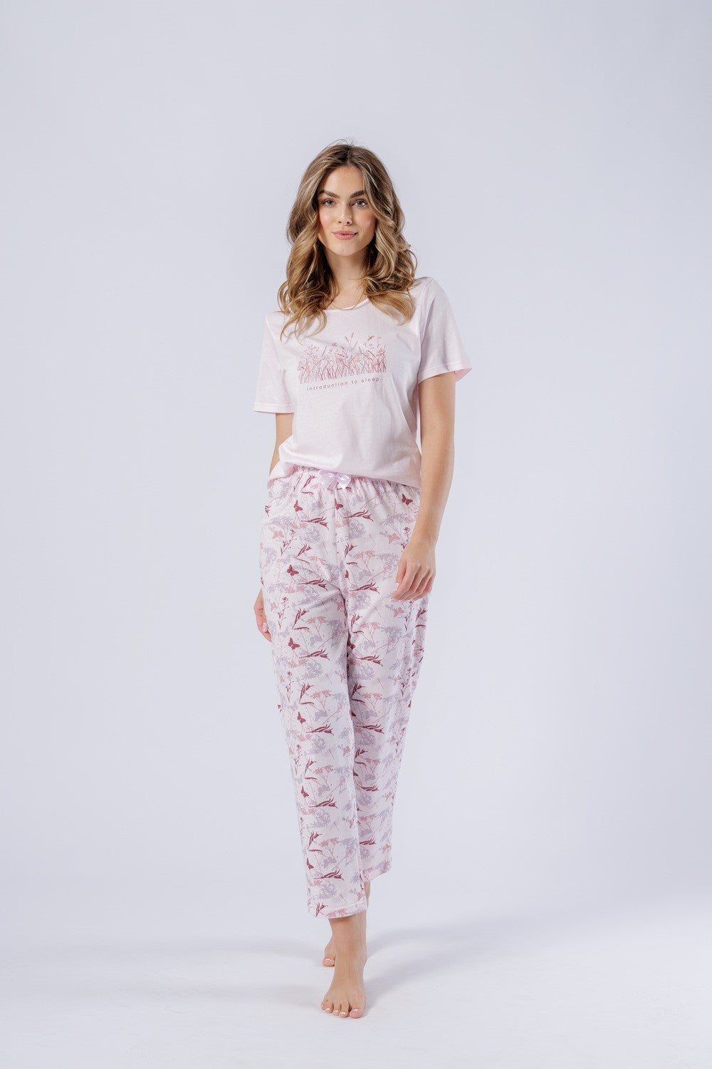 Pijama din bumbac Greta 1567, bluză și pantaloni