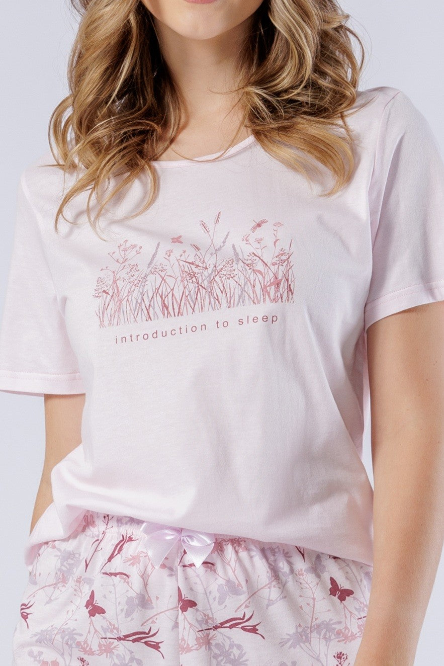 Pijama din bumbac Greta 1567, bluză și pantaloni