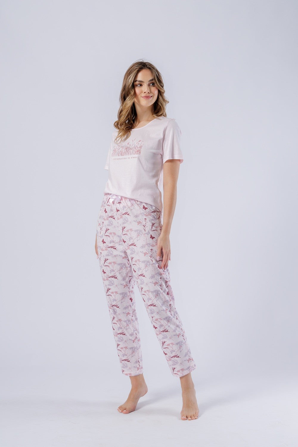 Pijama din bumbac Greta 1567, bluză și pantaloni