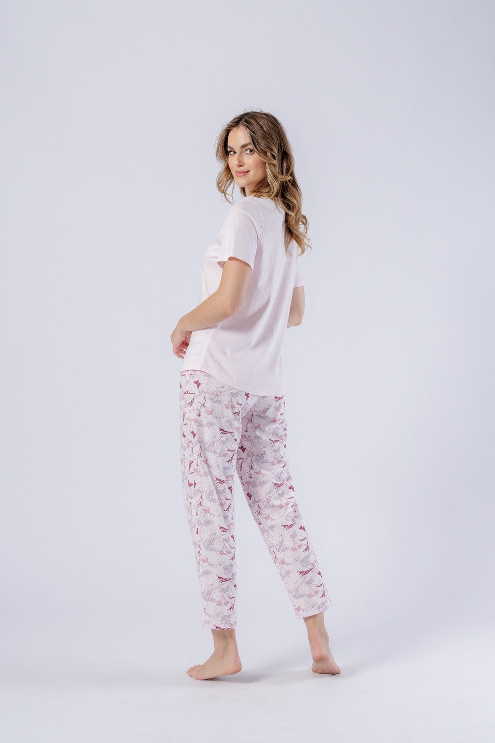Pijama din bumbac Greta 1567, bluză și pantaloni