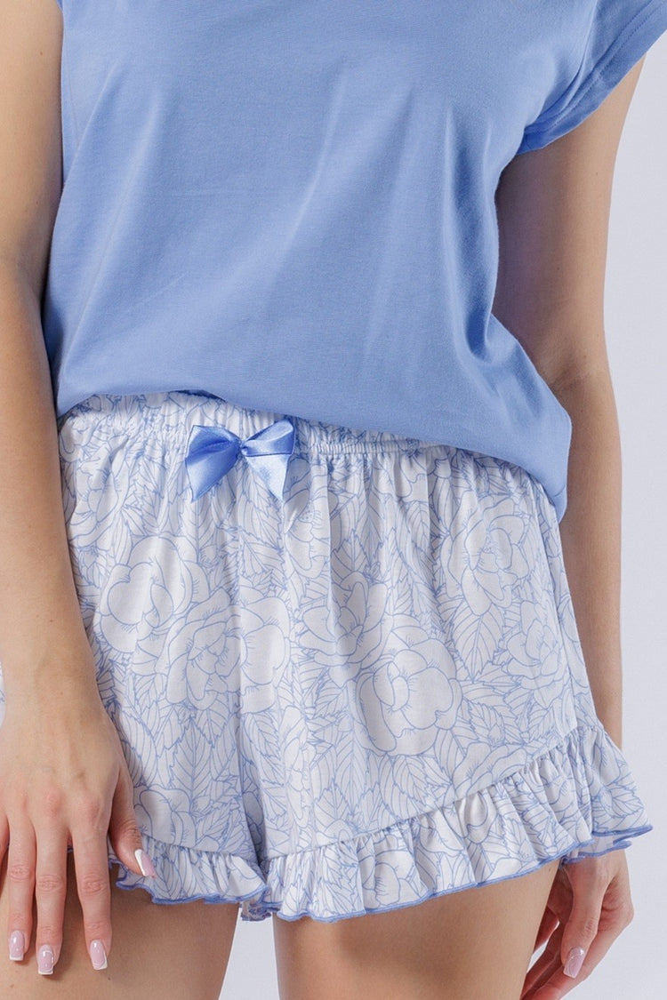Pijama din bumbac Ofelia 1574 cu design rafinat
