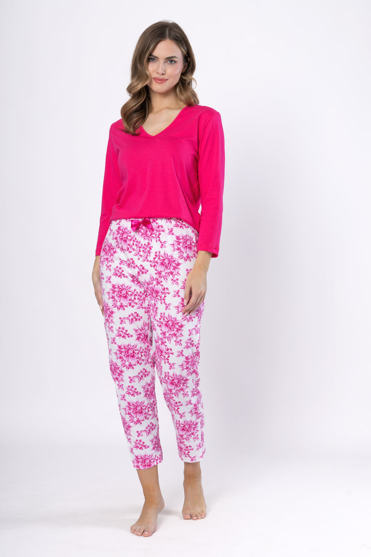 Pijama din bumbac Monika 1626 cu design elegant