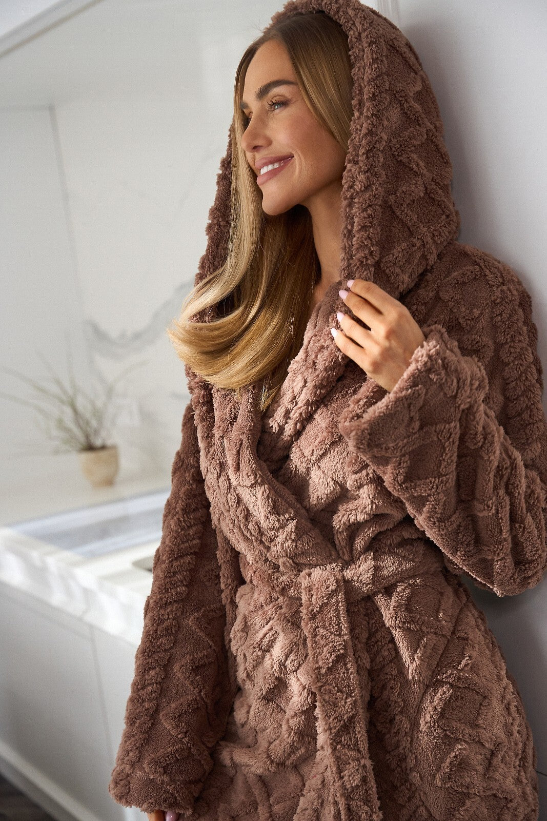 Halat de baie/casă 2401 choco - moale și confortabil