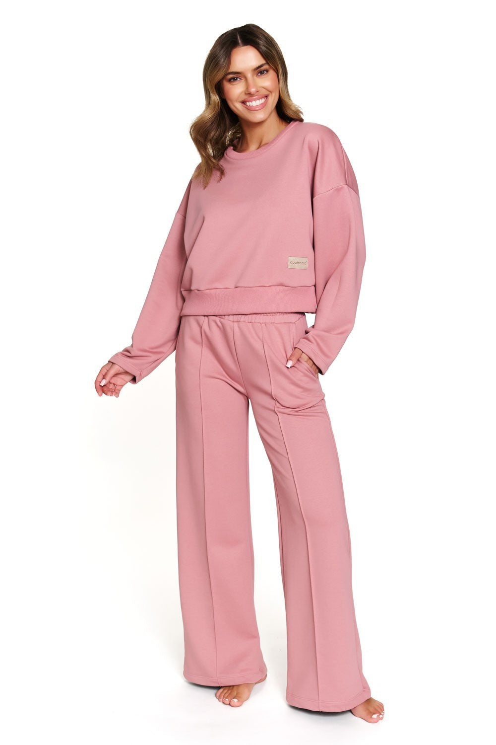 Compleu de Casa DRS 7360 Rose - Hanorac Lejer și Pantaloni