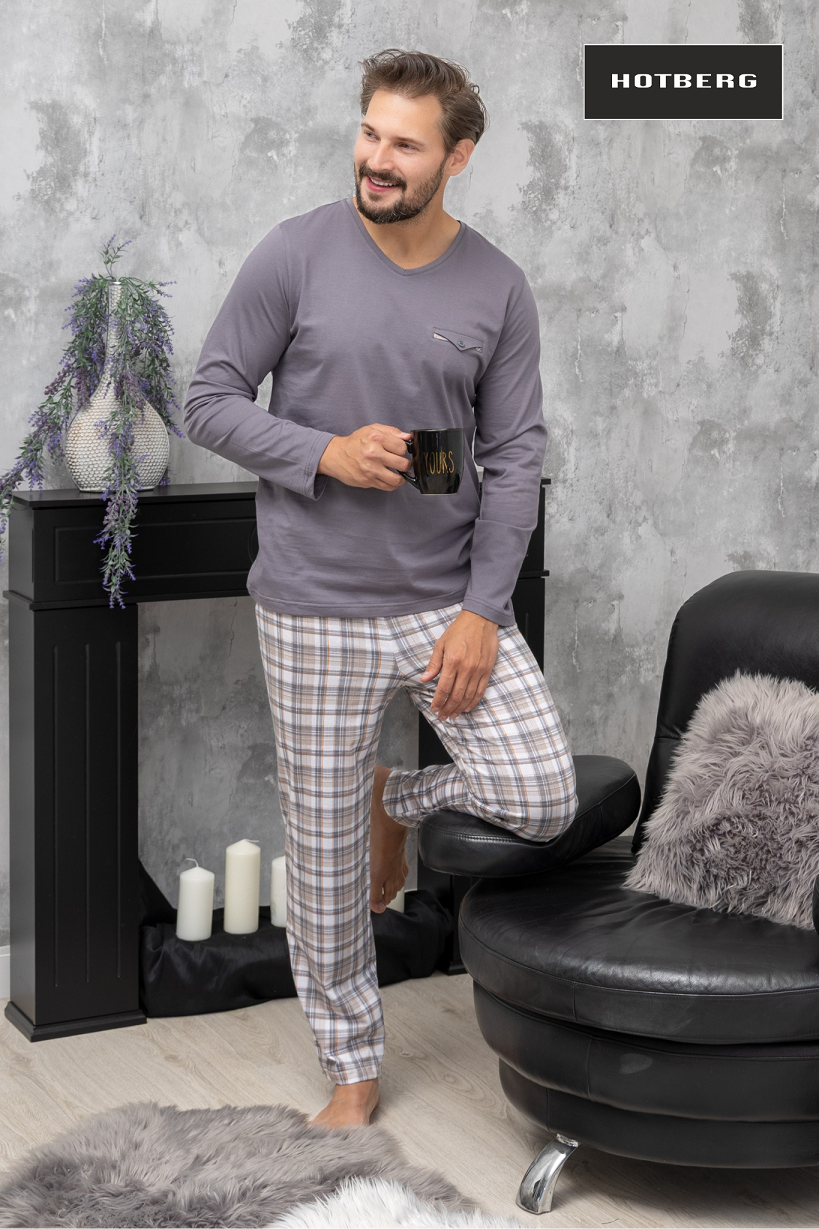 Pijama bumbac Andrzej 1694 gri