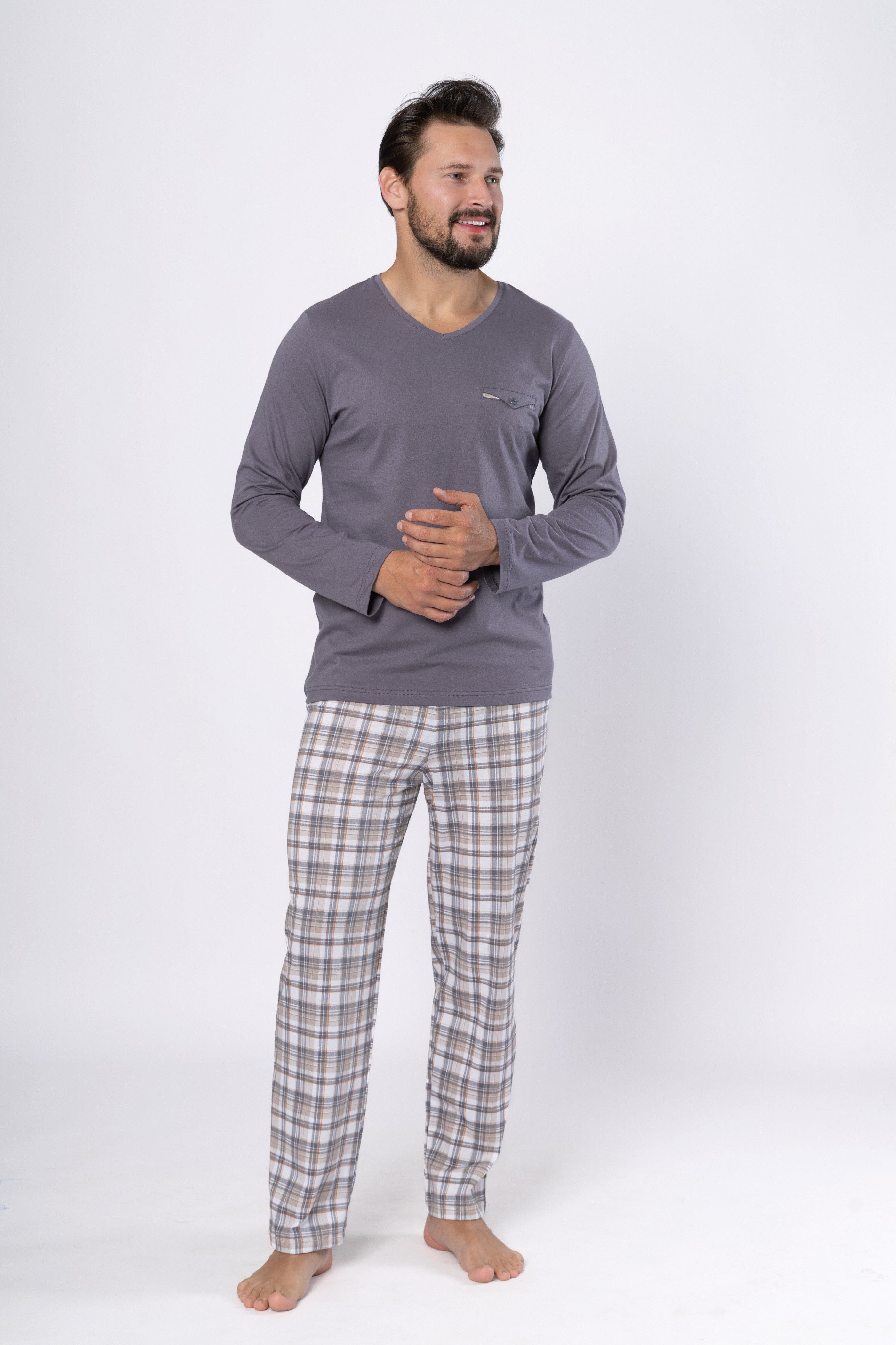 Pijama bumbac Andrzej 1694 gri