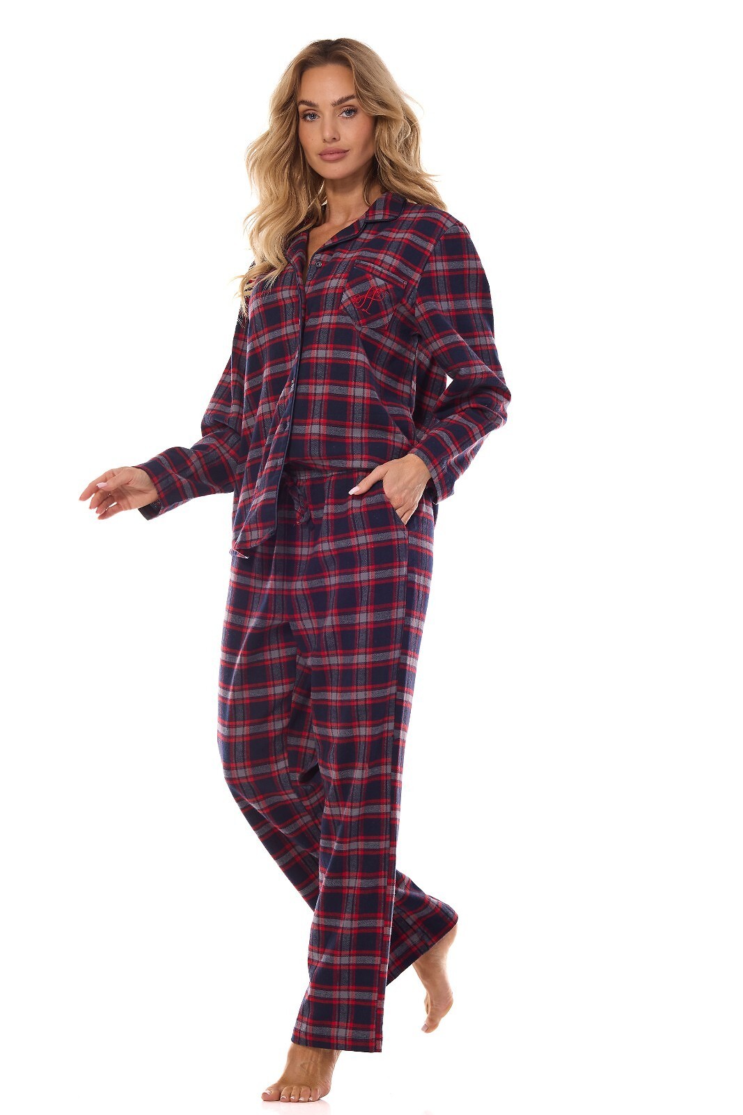 Pijama din bumbac flanel 2475 navy