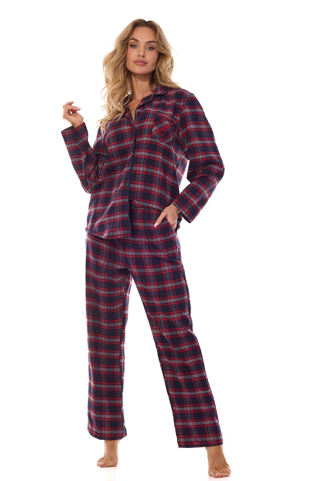Pijama din bumbac flanel 2475 navy