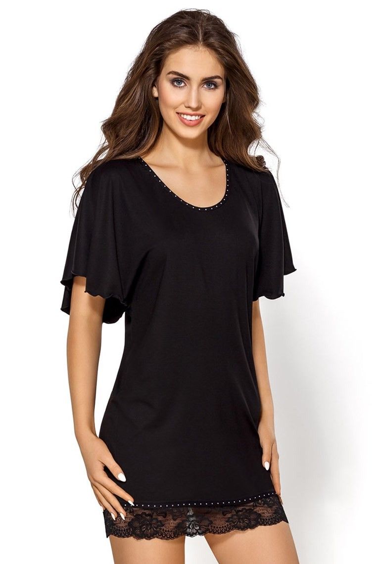 Camasa de noapte Nessy cu detalii de dantela