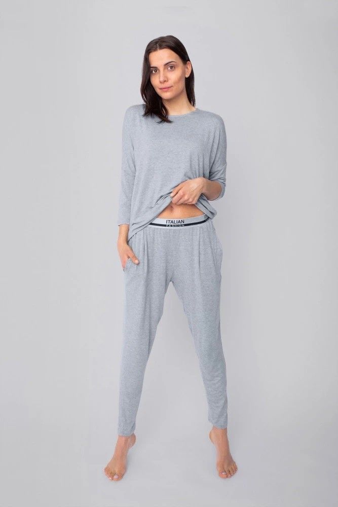 Compleu de casă Styl Gri - Hanorac și pantaloni