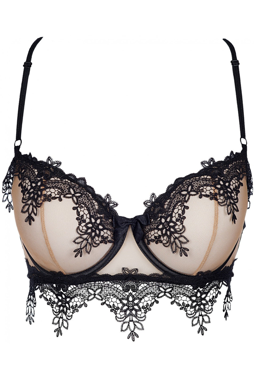 Sutien Axami V-8901 - Bej Transparent cu Negru Intens