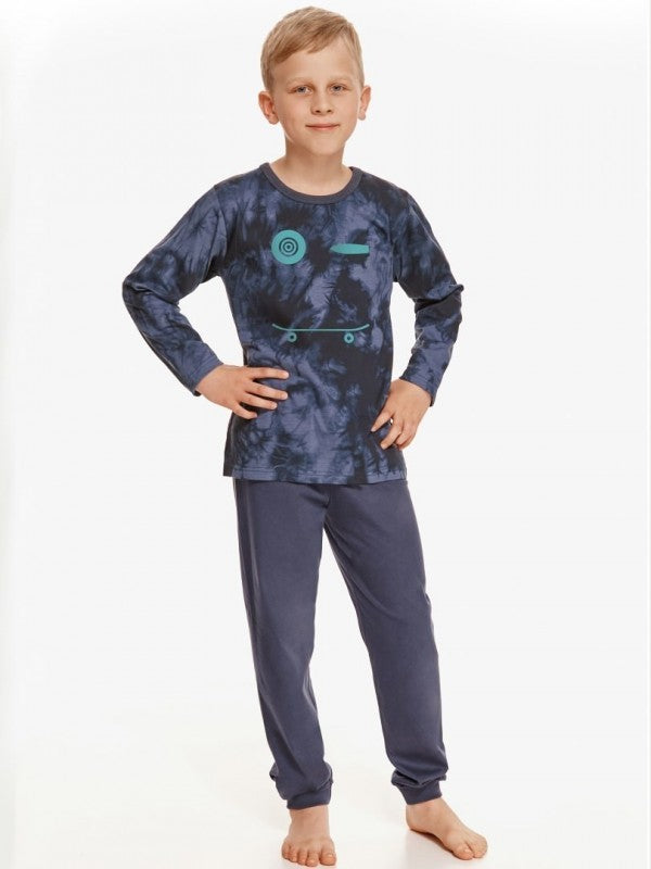 Pijama băieți bumbac Greg 2653 1 cu imprimeu monstrulet