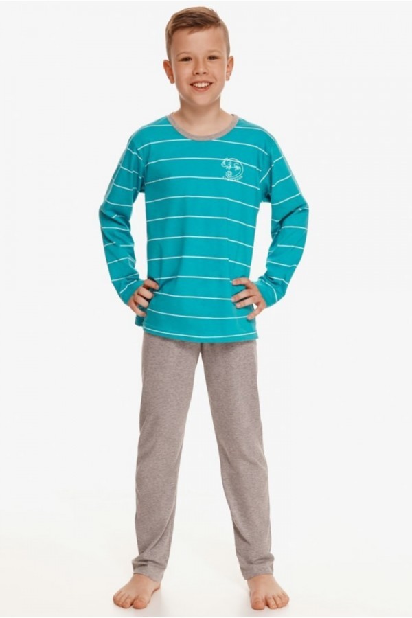 Pijama pentru băieți Harry 2622, model dungat cu cameleon
