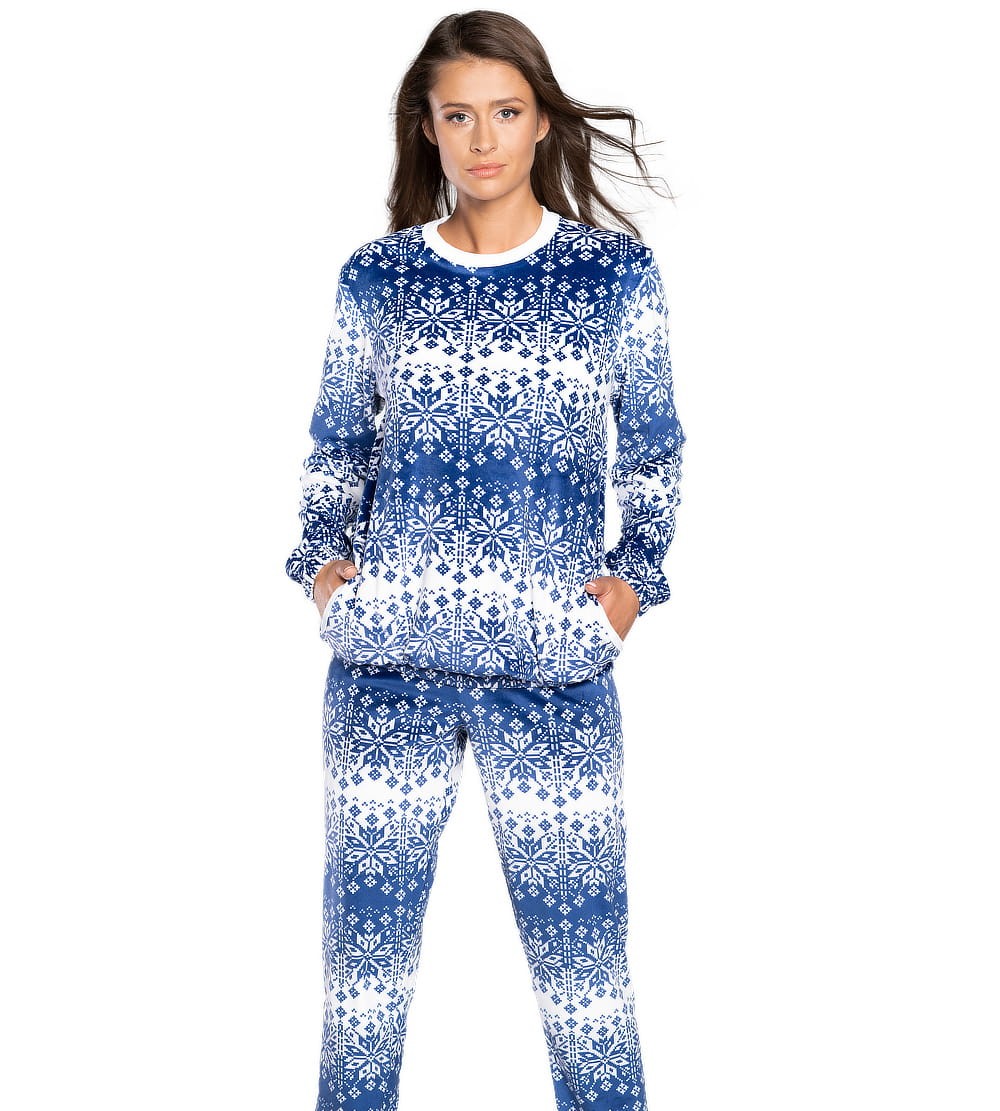 Compleu de casa Snow albastru model norvegian