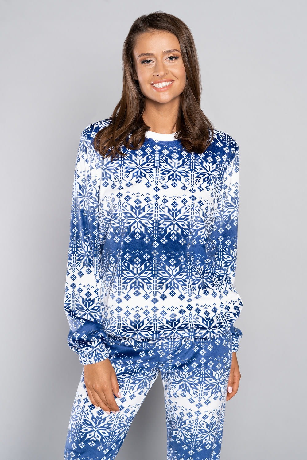Compleu de casa Snow albastru model norvegian