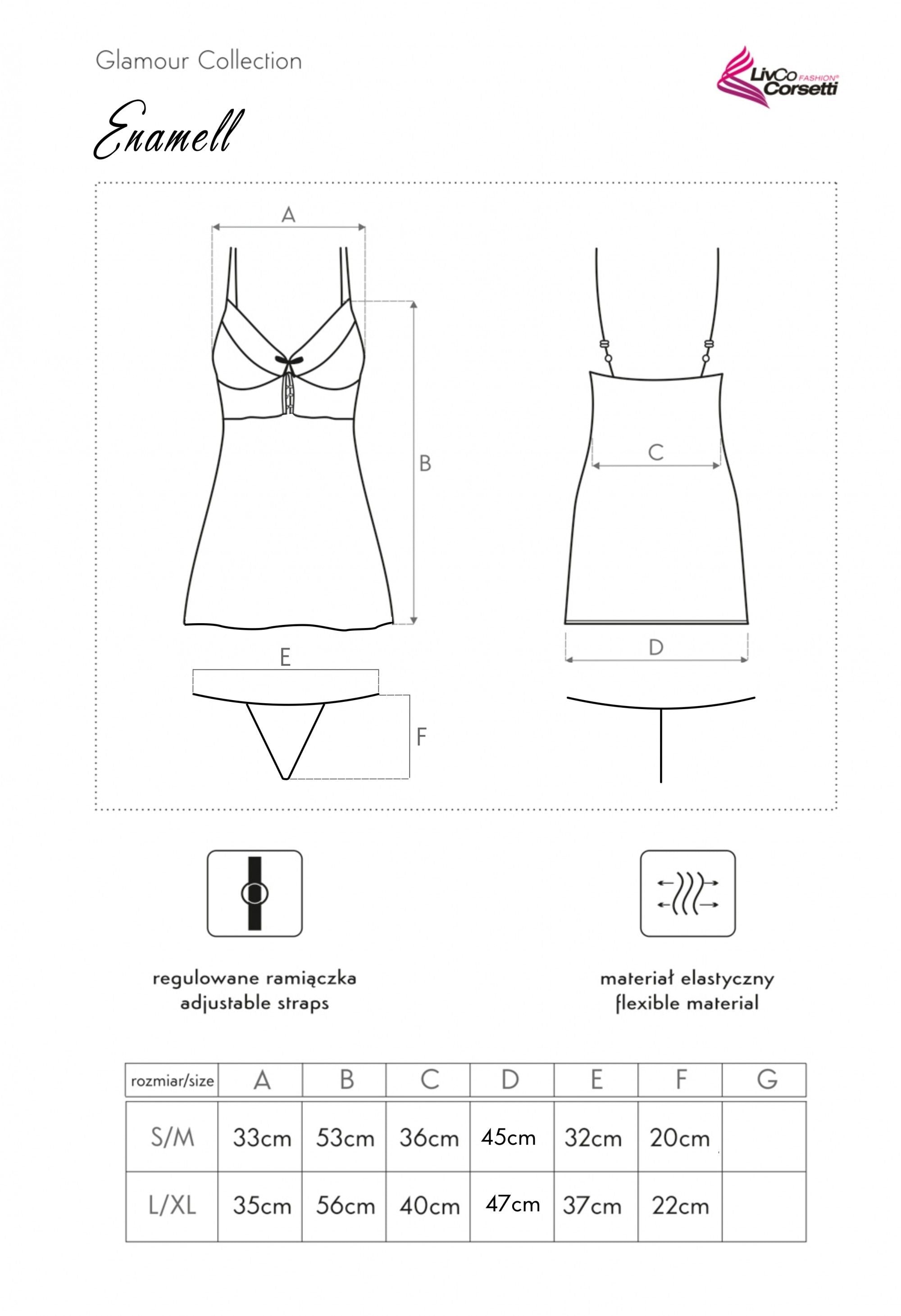 Neglijeu Enamell negru senzual pentru două persoane