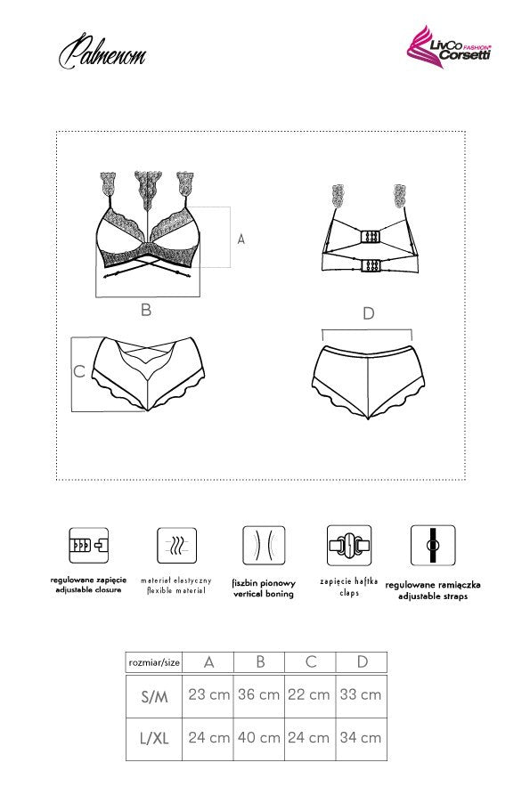 Set sexy Palmenom - Lenjerie cu dantelă neagră