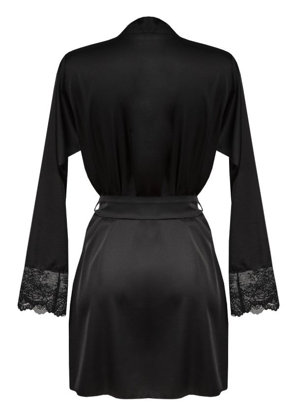 Halat din Satin Negru Marlena - Lux și Confort