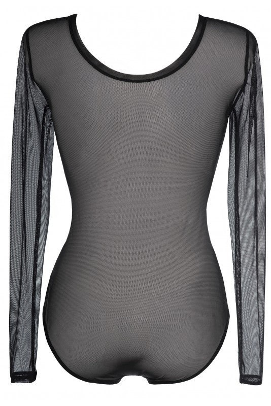 Body Axami V-8300 negru din tul, elegant