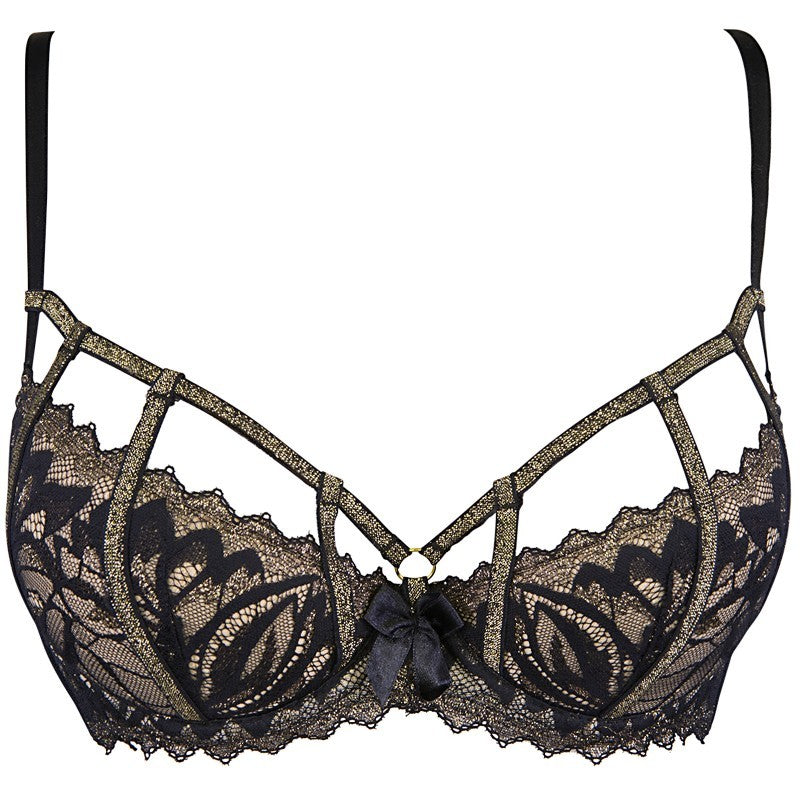 Sutien Axami V-10101 cu dantelă aurie