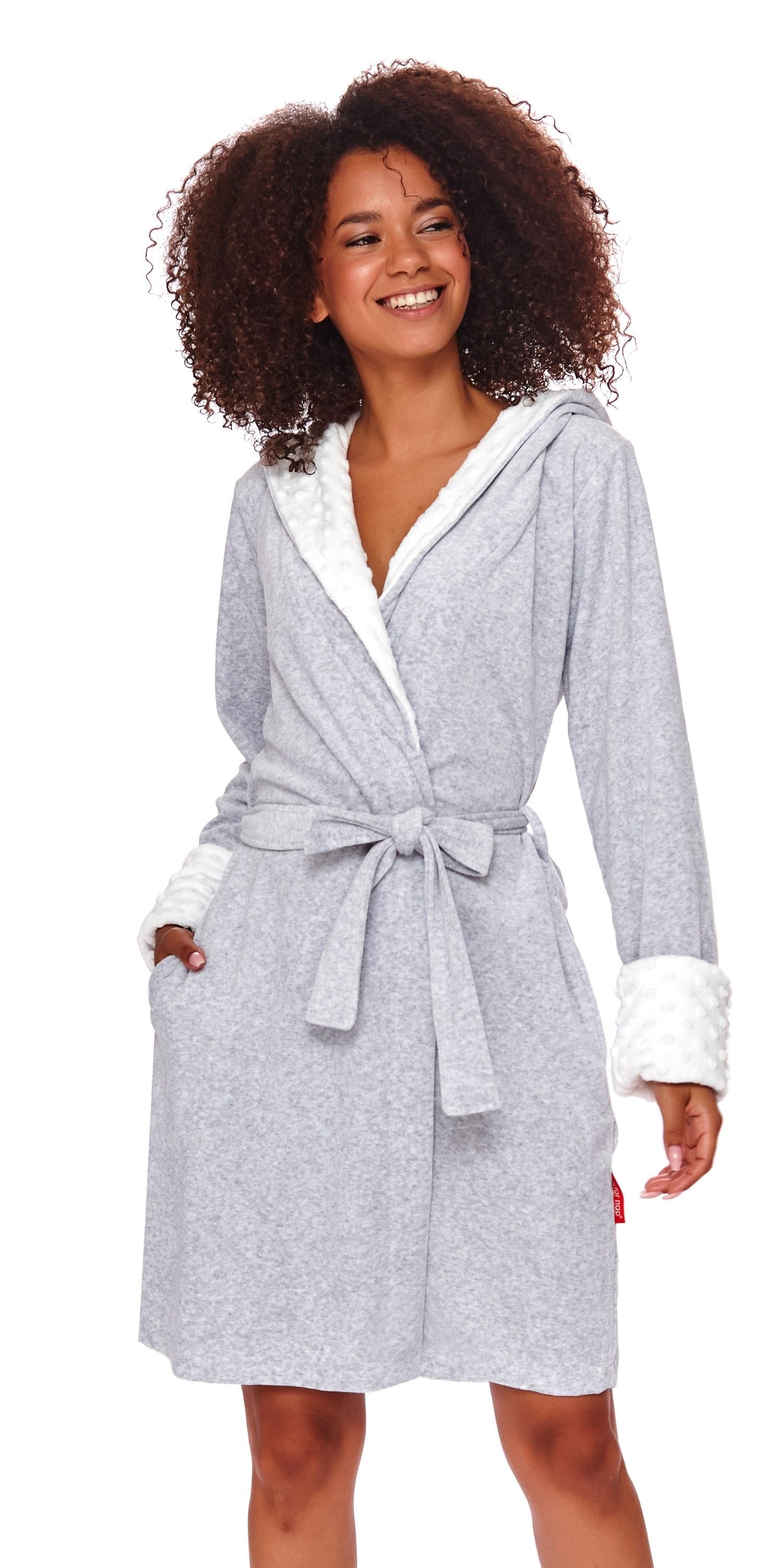 Halat Dama de Baie/Casa 7059 Melange cu Glugă