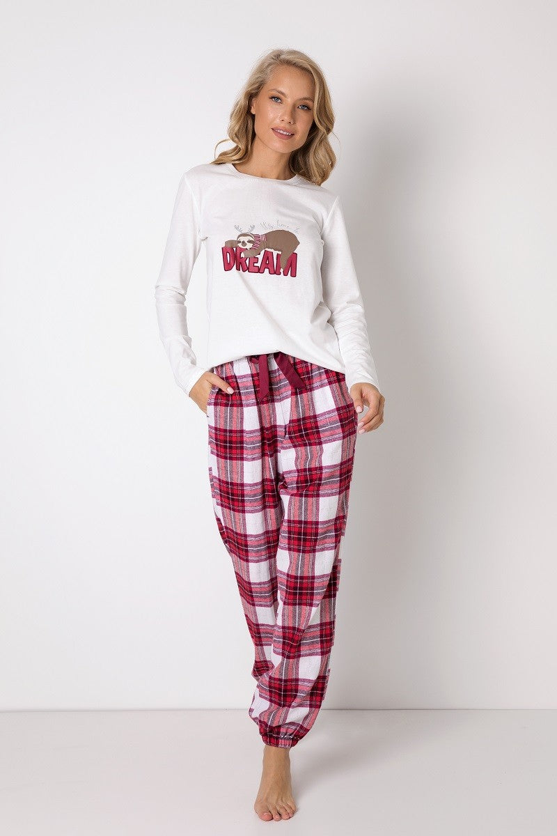 Pijama Dama Naila cu imprimeu leneș și text Dream