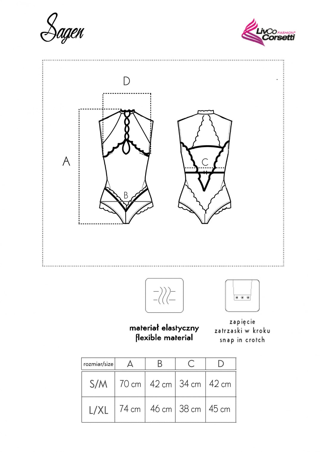 Body Sexy Sagen cu Dantelă și Plasă Transparentă