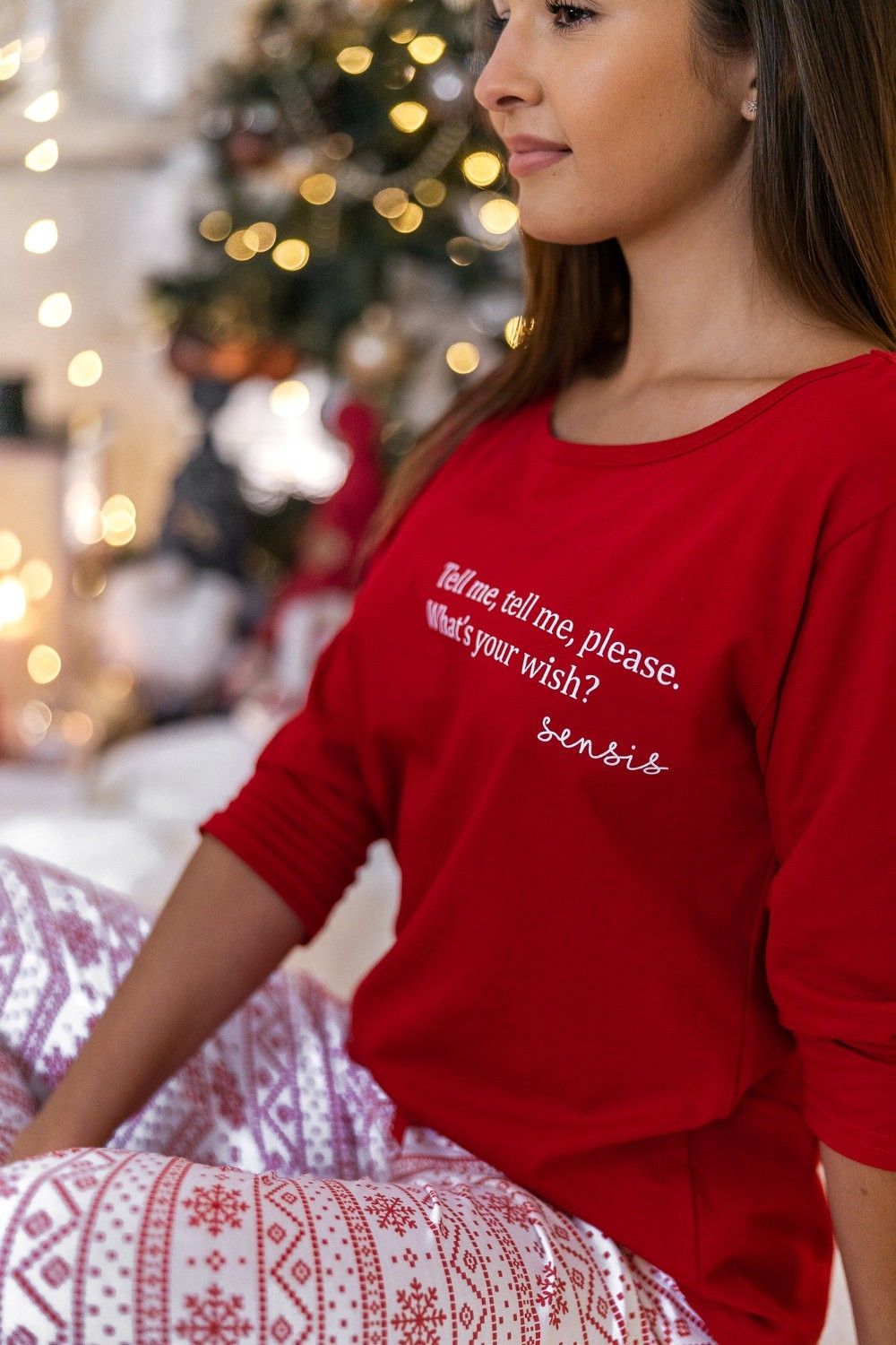 Pijama Tell Me Christmas din bumbac, confortabilă și elegantă