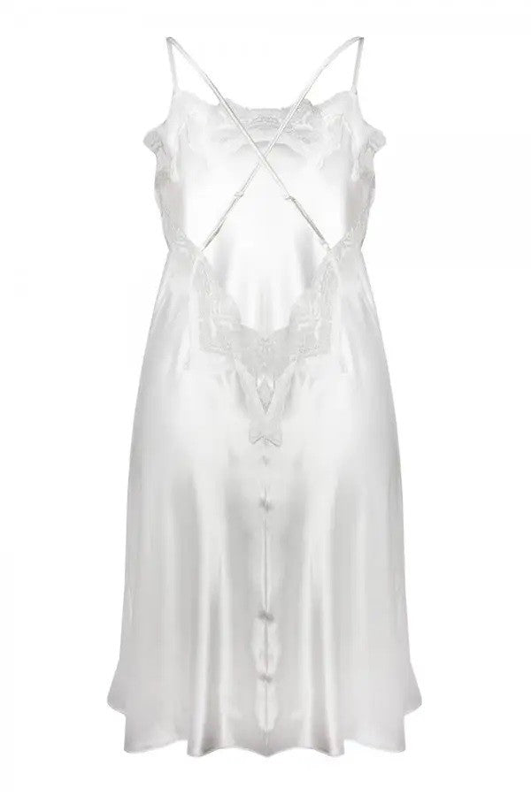 Neglijeu Satin Gloria cu Dantelă și Decolteu V