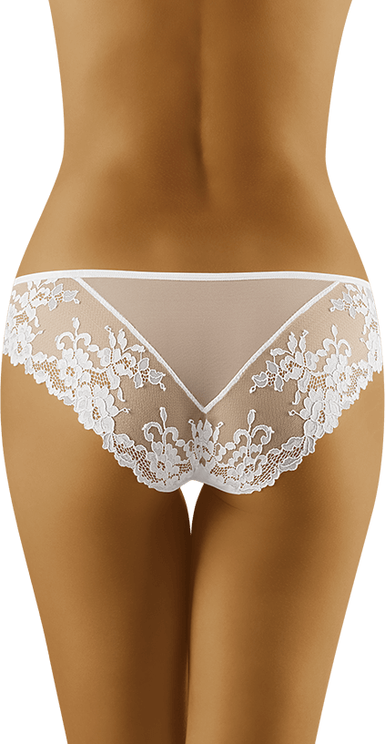 Chiloți clasici Wolbar Elen din tulle și dantelă florală