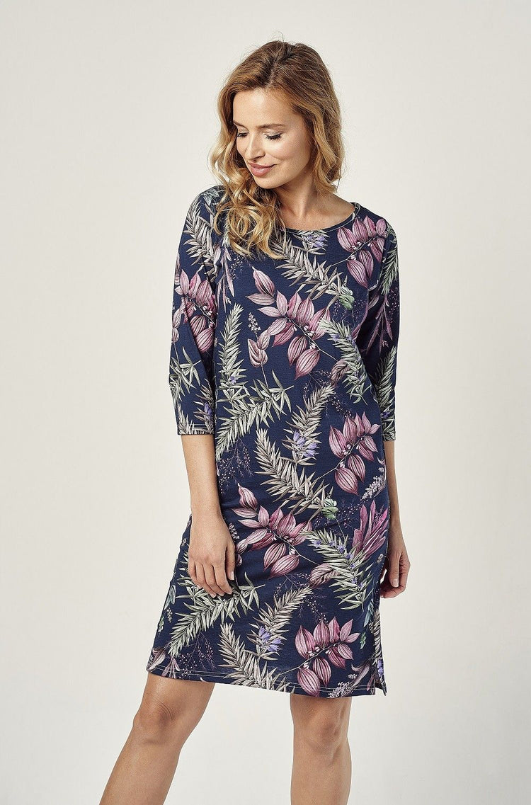 Cămașă de noapte bumbac Vivian 2980, imprimeu floral